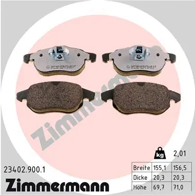Kit de plaquettes de frein, frein à disque ZIMMERMANN 23402.900.1