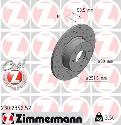 Disque de frein ZIMMERMANN 230.2352.52