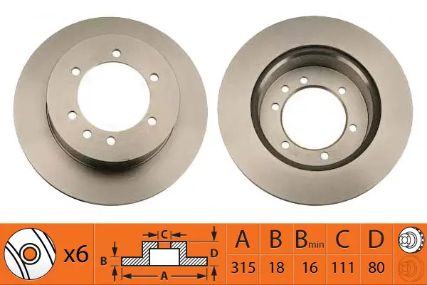 Disque de frein SB BR22128T
