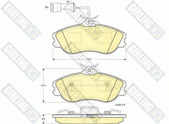 Kit de plaquettes de frein, frein à disque GIRLING 6108161