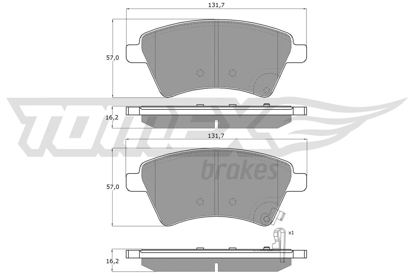 Kit de plaquettes de frein, frein à disque TOMEX Brakes TX 15-19