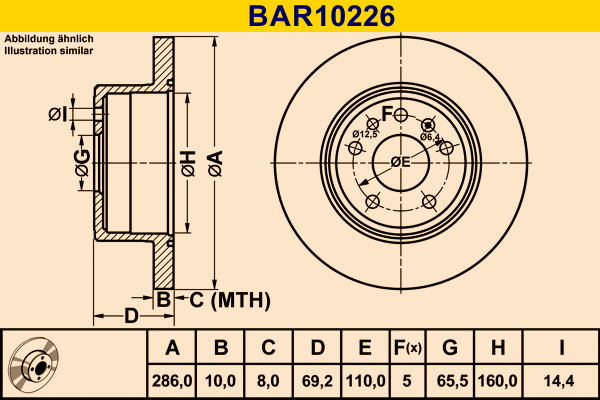 Disque de frein BARUM BAR10226