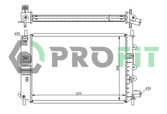 Radiateur, refroidissement du moteur PROFIT PR 2530A1