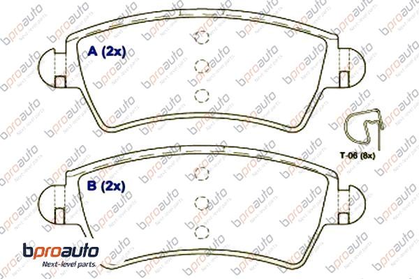 Kit de plaquettes de frein, frein à disque BPROAUTO 1BP30953AA