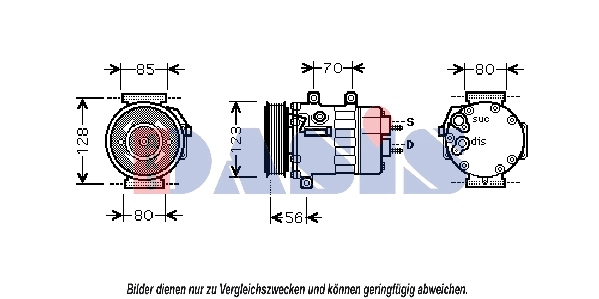 Compresseur, climatisation AKS DASIS 851815N