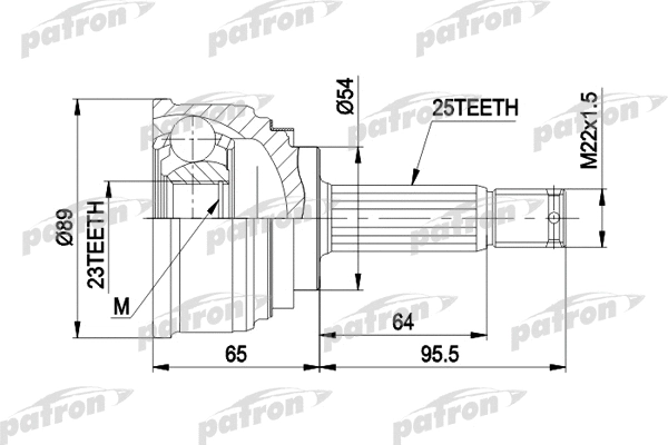 Jeu de joints, arbre de transmission PATRON PCV1148
