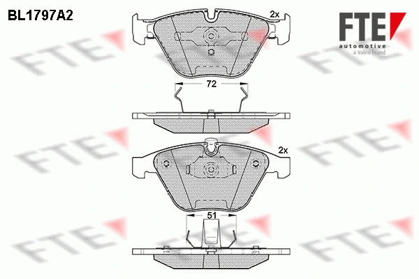 Kit de plaquettes de frein, frein à disque FTE 9010369