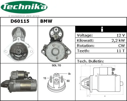 Démarreur Technika D60115