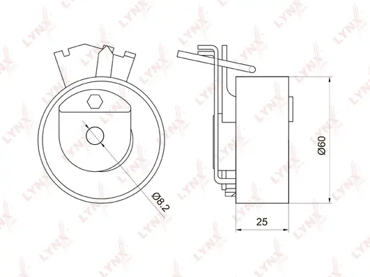 Poulie de tension, courroie crantée LYNXAUTO PB-1013