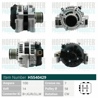 Alternateur HOFFER H5540429