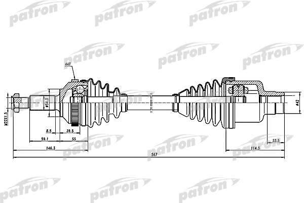 Arbre de transmission PATRON PDS1258