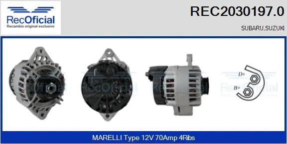 Alternateur RECOFICIAL REC2030197.0
