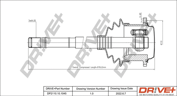 Arbre de transmission Dr!ve+ DP2110.10.1045