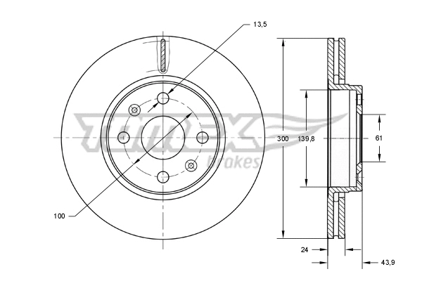 Disque de frein TOMEX Brakes TX 73-50