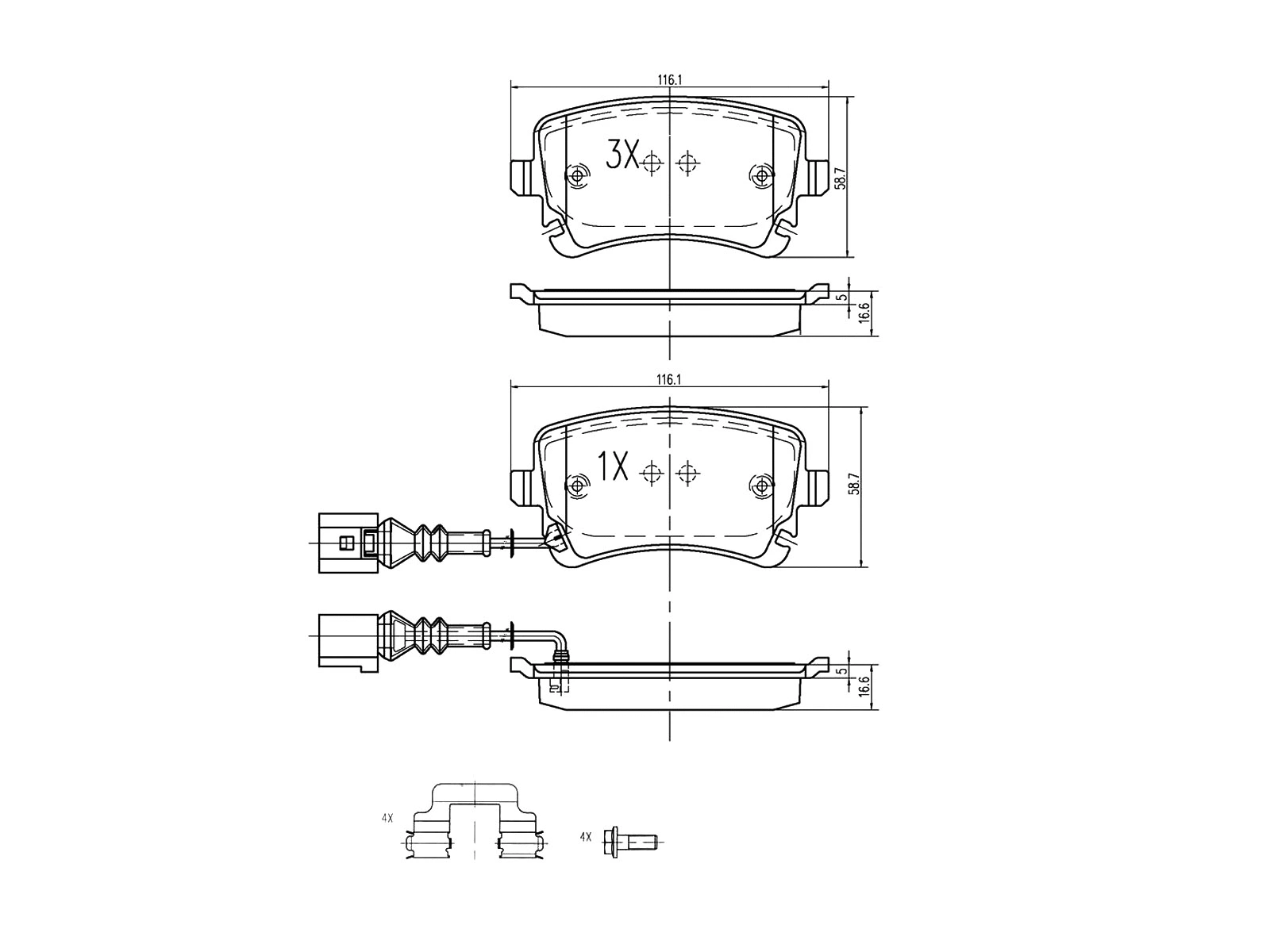 Kit de plaquettes de frein, frein à disque A.Z. Meisterteile AZMT-44-022-1457