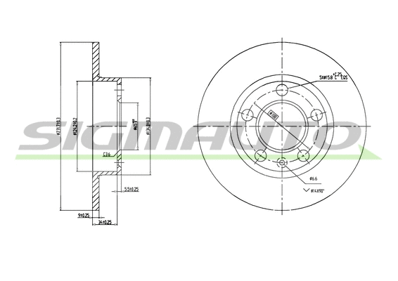Disque de frein SIGMAUTO DBA929S