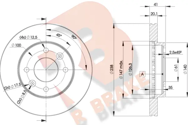 Disque de frein R BRAKE 78RBD26572