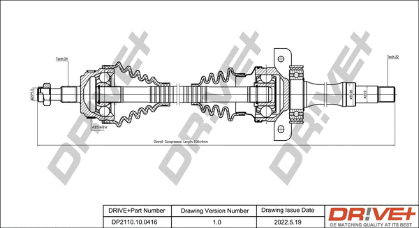 Arbre de transmission Dr!ve+ DP2110.10.0416