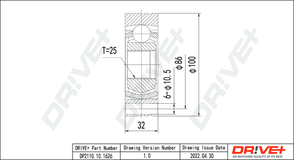 Jeu de joints, arbre de transmission Dr!ve+ DP2110.10.1626