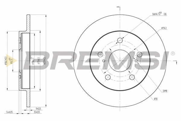 Disque de frein BREMSI CD7788S