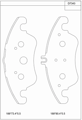 Kit de plaquettes de frein, frein à disque ASIMCO KD7343