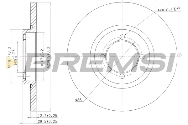Disque de frein BREMSI CD6115S
