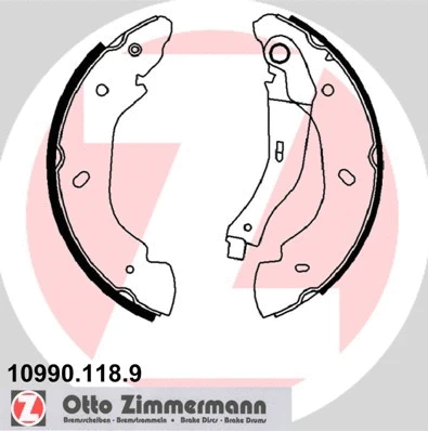 Jeu de mâchoires de frein ZIMMERMANN 10990.118.9