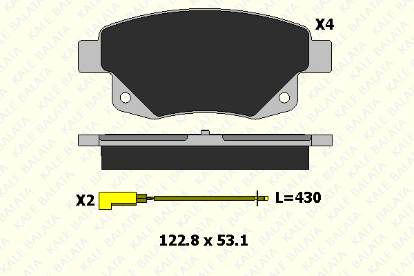 Kit de plaquettes de frein, frein à disque KALE 24486 170 05