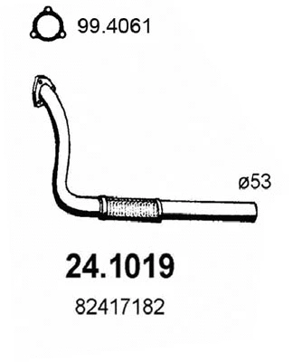 Tuyau d'échappement ASSO 24.1019