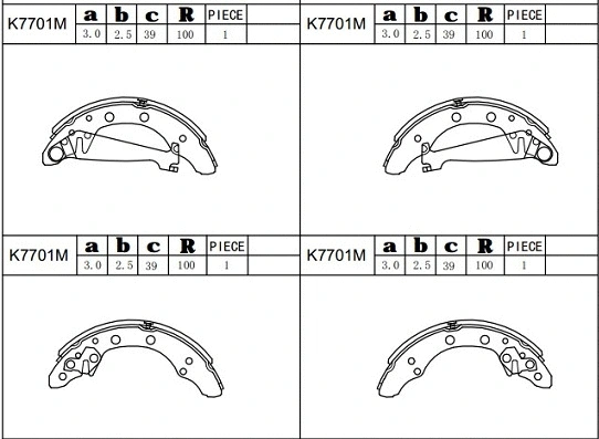 Jeu de mâchoires de frein ASIMCO K7701M