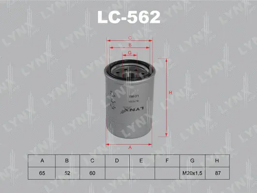 Filtre à huile LYNXAUTO LC-562