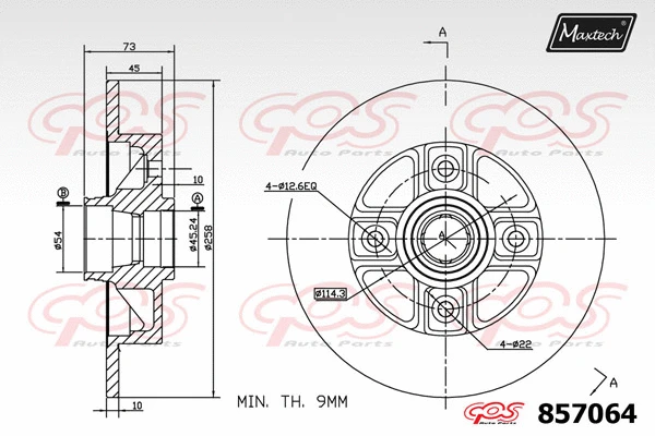 Disque de frein MAXTECH 857064