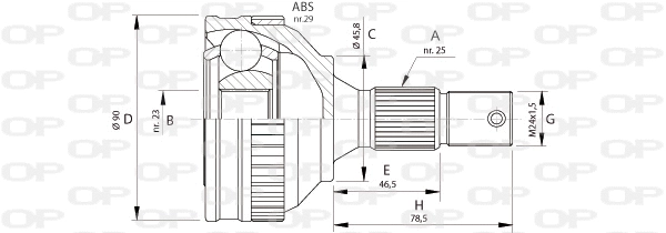 Jeu de joints, arbre de transmission OPEN PARTS CVJ5175.10
