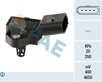 Capteur, pression de suralimentation FAE 15026