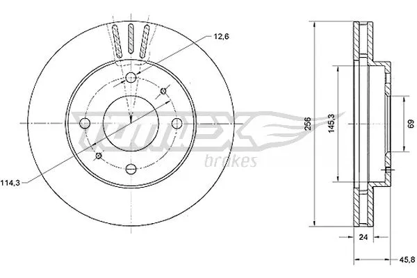 Disque de frein TOMEX Brakes TX 70-74