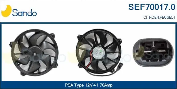Moteur électrique, ventilateur pour radiateurs SANDO SEF70017.0