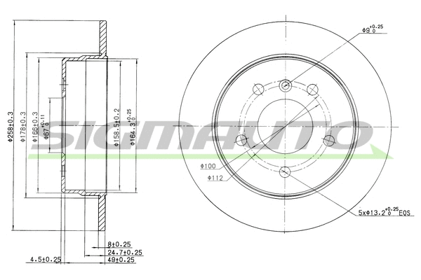 Disque de frein SIGMAUTO DBB362S