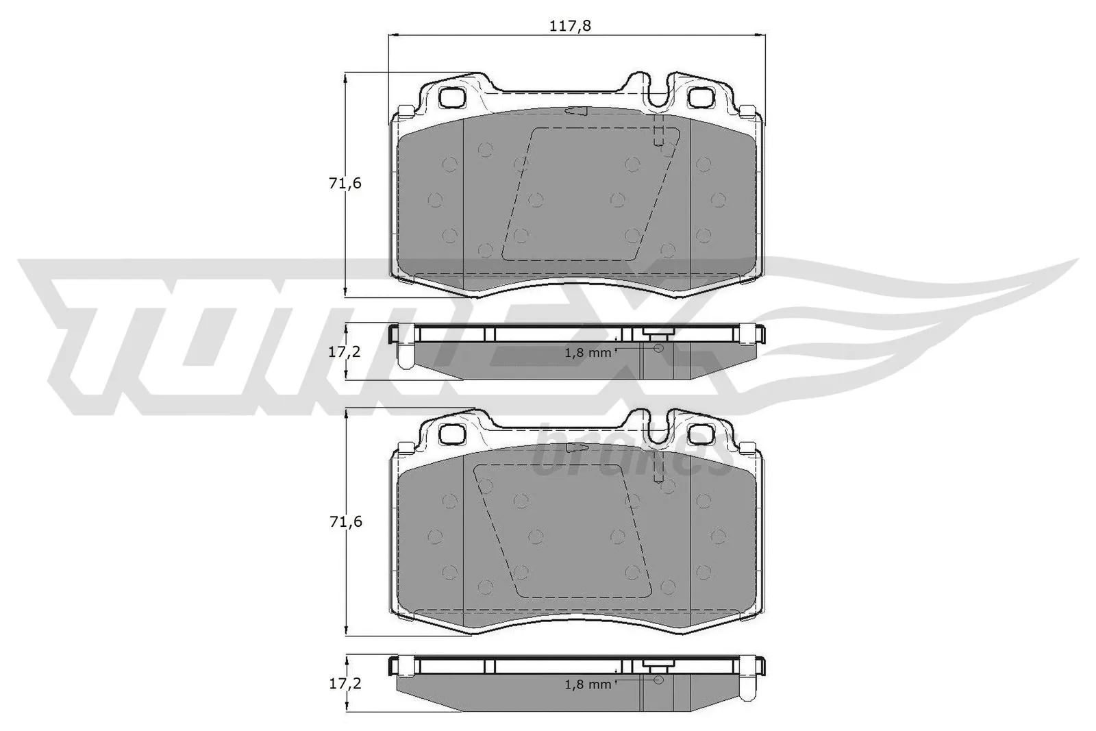 Kit de plaquettes de frein, frein à disque TOMEX Brakes TX 12-81
