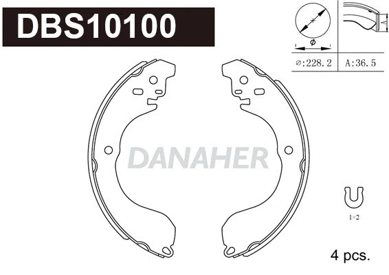 Jeu de mâchoires de frein DANAHER DBS10100