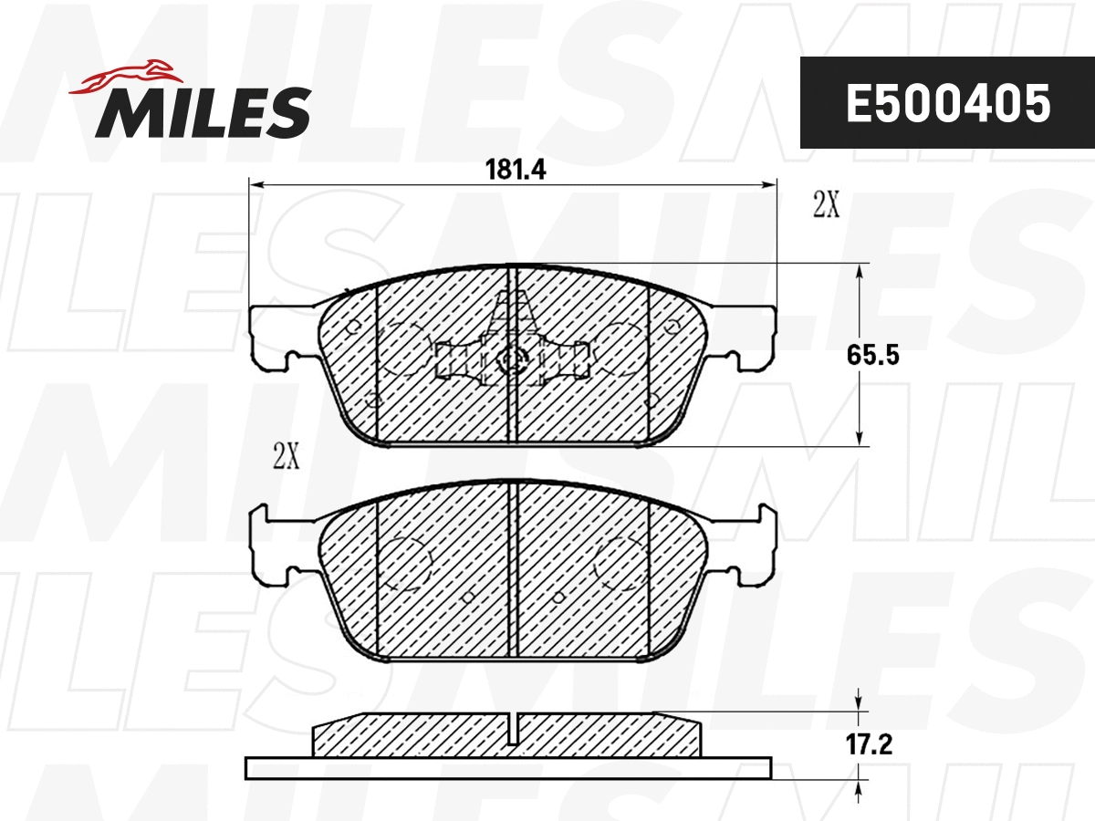 Kit de plaquettes de frein, frein à disque MILES E500405