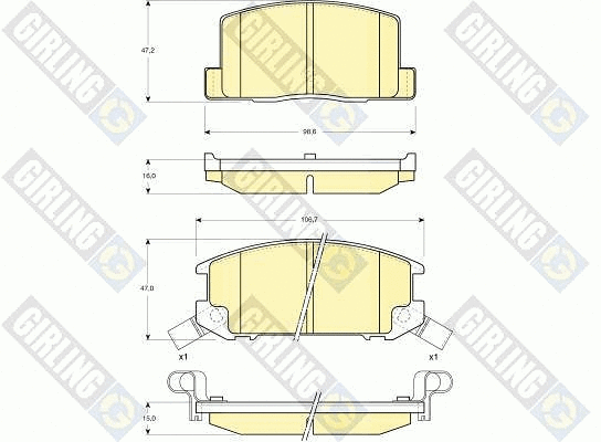Kit de plaquettes de frein, frein à disque GIRLING 6130589