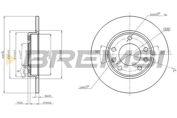 Disque de frein BREMSI CD8406S