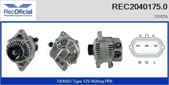 Alternateur RECOFICIAL REC2040175.0
