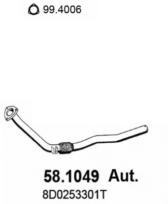 Tuyau d'échappement ASSO 58.1049