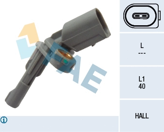 Capteur, vitesse de roue FAE 78126