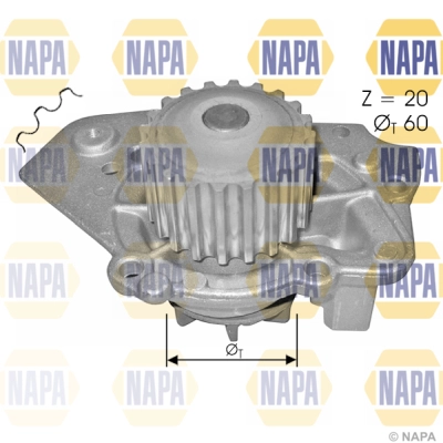 Pompe à eau, refroidissement du moteur NAPA NWP1503