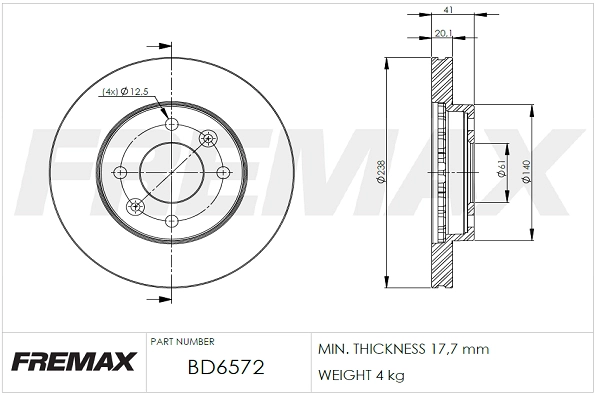 Disque de frein FREMAX BD-6572