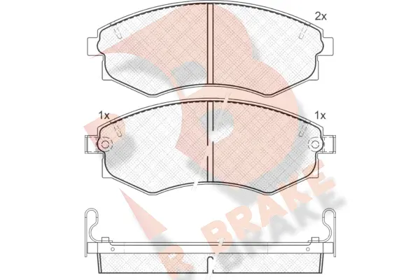 Kit de plaquettes de frein, frein à disque R BRAKE RB0877
