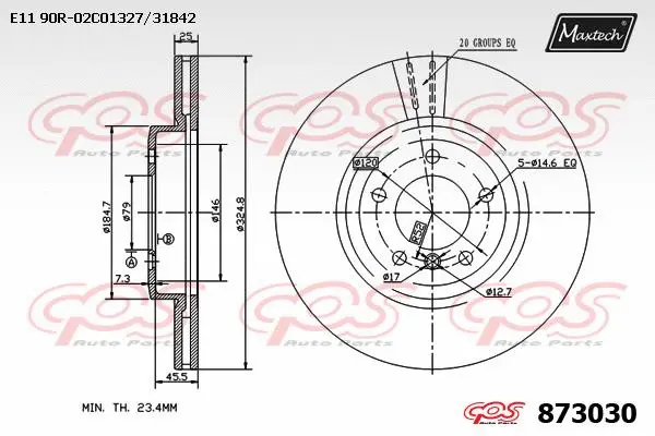Disque de frein MAXTECH 873030