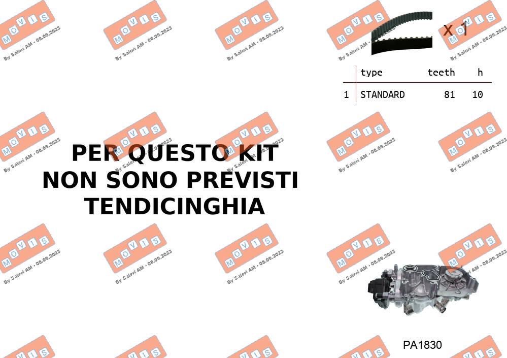 Pompe à eau + kit de courroie crantée MOVIS ASTK0B06PA